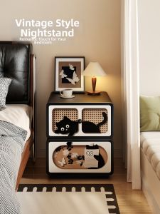 MR ART | Antique Style Children Bedroom Nightstand Storage Cabinet