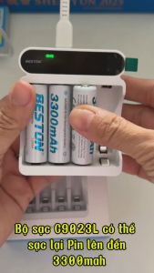 Sạc Pin AA AAA 1.2V Beston C9023L C9023 - Tự ngắt sạc khi đầy - Có màn hình LCD hiển thị pin pin AAAAA