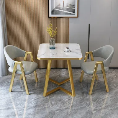 Modern Minimalist Home Use Coffee Shop Office Reception Square Table And Chairs Set for Small Balcony Residential Furniture