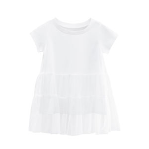 Princess Style Pure Cotton Summer Dress Short Sleeve Baby Girls Clothing 2-18 Months Childrens Fashion Korean Version Dress