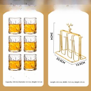 Luxury Glass Cup Holder Drainage Storage Rack Inverted Shelf Tea Cup Rack Whiskey Glass Holder Metal Material Home Use