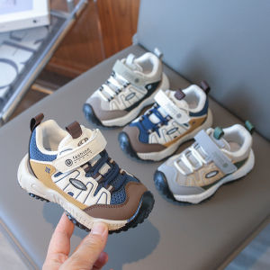 Boys Outdoor Spring Autumn Breathable Sports Shoes Anti-Slip Dad Style Mesh Upper Lightweight Running Shoes for Children