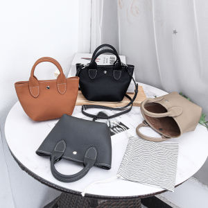 Ladies Genuine Leather Small Square Bag New Style Mini Bucket Bag Portable Crossbody Shoulder Simple