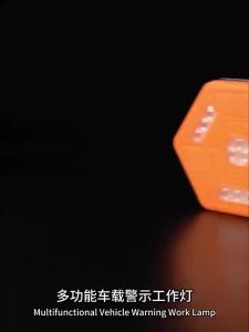 Orange LED Road Flare Warning Light Multifunctional Emergency Flashing Light Roadside Safety Beacon Magnetic Need AA Battery