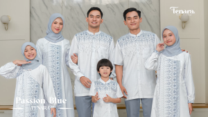 SARIMBIT SEPLY TENARA PASSION BLUE TERBARU 2026 GAMIS TERMURAH COCOK UNTUK LEBARAN KELUARGA