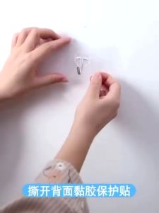 Self Adhesive Transparent Wall Hook Waterproof Hooks Reusable/Seamless Hanging Hook For Kitchen & Bathroom透明无痕挂钩