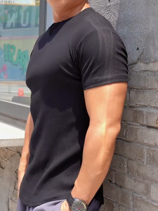 UISNMALL #C096 Summer Mens Sports Fitness T-Shirt Running Training Shirt Short Sleeve Quick-Dry Top Comfortable Breathable Mens Style