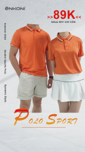 Áo Polo Nam Nữ Enkoni Sadoga  Áo Polo Thể Thao Co Giãn Dáng Slim Fit Vải Mịn Mát