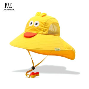 LouisWill Kids Sun Cap Children Beach Hat Travel Sun Hat Casual Sun Hats Portable Beach Cap Large Brim Cap Sun Protection Cap UV Protection for Children