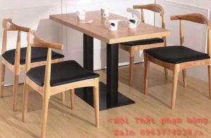 Bộ bàn ghế khung sắt bàn măt gỗ cafe trà sữa giá rẻ