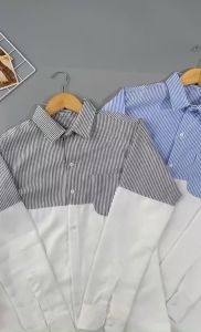 Áo sơ mi nam vải lụa tay dài cổ bẻ phối họa tiết đơn giản sang trọng dễ phối đồ mẫu mới chuẩn shop giá rẻ