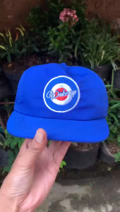 Topi Snapback Classic Caps Wake Up Blue Short Visor - Topi Lidah Pendek Dewasa - Topi Baseball