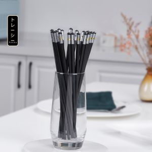 Đũa ăn cơm kháng khuẩn 5 đôi 5 mẫu khác nhau hợp vệ sinh đũa Alloy chịu nhiệt cao cấp cho gia đình