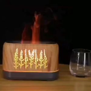 3D Flame Aroma Diffuser Air Humidifier LED Ultrasonic Aromatherapy Lamp Essential Oil Burner เครื่องกระจายความหอมและเพิ่มความชื้นในอากาศ