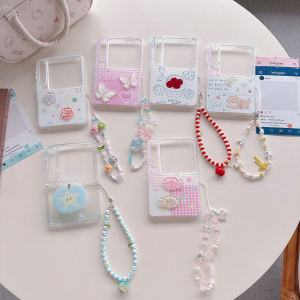 เคสโทรศัพท์พับได้แบบเต็มขอบป้องกันการตกหล่นลายปลา ดอกไม้ ผีเสื้อ สำหรับ Huawei PuraX พร้อมสายรัด ป้องกันการตกหล่นสำหรับ Apple MiFi Rabbit PuraX