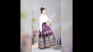Fish Leaping Over Dragon Gate Purple Mamianqun Hanfu 2-PC Set 10007-80 魚躍龍門漢服紫色馬面裙2件套(上衣+長裙)