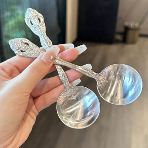 Exquisite Carved round Head Spoon Heavy Industry Series 316 Stainless Steel Soup Spoon Dinner Spoon Dessert Spoon