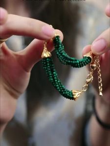MEIYANG | Malachite Traditional Chinese Design Hollow Floral Hand Chain