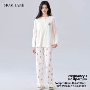 Mom Jane | Postpartum Nursing Sleepwear with Padding Long Sleeve Modal