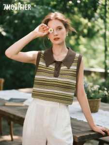 7.Modifier | Áo Thun Mùa Hè Dạng Sóng Phối Màu Fair Isle