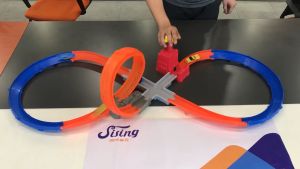 [Local Seller] Stunt Track Car Set Manual Pump Figure of 8 New Design Large Size 360 Rotation Super Fun Toy Batteryless Christmas Gift