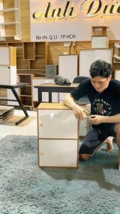 Tủ Bắc âu nhiều ngăn có cửa chất liệu gỗ MDF phủ Melanin bền đẹp kích thước đa dạng theo nhu cầu sử dụng