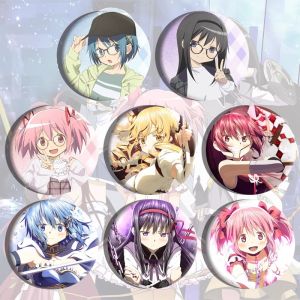 58mm Anime Puella Magi Madoka Magica Akemi Homura Sakura Kyouko Kaname Junko Cosplay COSTUME Badge Pin SPTE Tinplate Brooch﻿