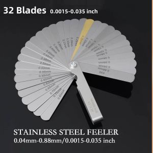 32pcs Stainless Steel Feeler Gauge 0.04mm-0.88mm Metric Thickness Gage Set For Gap Measurment Tool