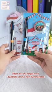 Paket 3in1 Spesial Hari Kemerdekaan Indonesia 17 Agustus Notes Agustusan Catatan Independence Day Souvenir Merdeka Merah Putih