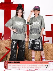 PANDA STORM | Hiphop Performance Glitter Tshirt Shorts Set