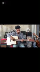 กีต้าร์โปร่งไฟฟ้า/โปร่งธรรมดา Amari by Enya รุ่น AM-419C คอลายดอกไม้ ขนาด41นิ้ว EQ ภาคไฟฟ้าเลือกได้