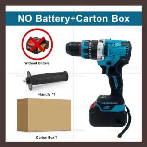18V Brushless Cordless Impact Drill 480NM Electric Screwdriver Power Tool Rechargeable Drill Driver Compatible with Battery