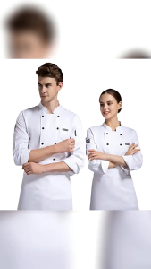 Large Cotton Chef Uniform Chef Jacket Chef Hat Sushi Hat Kitchen Chef Uniform Pakaian Cef Uniseks