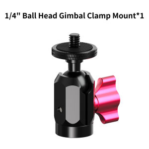 2kg Load Capacity Aluminum Mini Ball Head 17mm Ball Head Clamp Anti Twist 360 Rotatable for Motorcycle Bicycle Action Camera