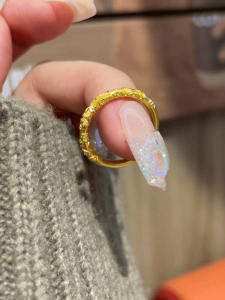 Alloy Ring Floral Carving Womens New Style Non-fading Plain Ring Solid Color Fashionable Jewelry Accessory