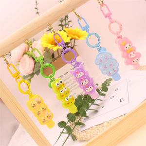 Luminous Large Size Cartoon Animal Keychain Bag Pendant Couple Bookbag Decorative Keyring Circle Resin Creative Gift