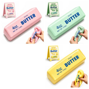 2PCS Chewy Butter Squishy Toy Stick: Crunchy Microbeads Filled Stress Ball - Food Sensory Fidget Gift for Adults