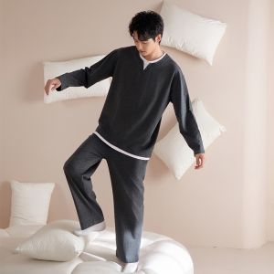 Miiow | Couples Sleepwear Pure Cotton Long Sleeve Home Clothes Spring Summer New Soft Cat Person Striped Womens Home Clothes Men Can Wear Outdoors