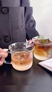 Harper แก้วน้ำปากบานทรงระฆัง แก้วชา นม วัสดุแก้วใส่อุ่น หรือ ร้อนได้ 320ml Glass cup
