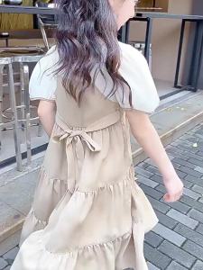 Váy Liền Bé Gái Mẫu Mới Váy Công Chúa Voan Mùa Hè Bé Gái Váy Trẻ Em Váy Hai Dây Giả Trẻ Em