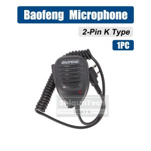 BAOFENG | Baofeng UV-5R Mini Speaker Mic 2-Pin K Type Shoulder Microphone Large Easy Press PTT For DM32 SW-9 Quansheng UV-K1 Two Way Radio