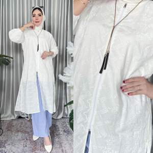 Onnie Tunik Katun Bordir - Midi Dress Katun Bordir Lebaran 2025