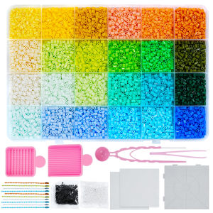Fuse Beads Kit 2.6mm Mini Beads 144 Colors All-in-One Set with Pegboards Mini Iron Tweezers Pixel Art DIY Craft Kit for Adults