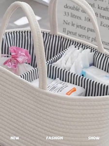 กระเป๋าเตรียมคลอด กระเป๋าคุณแม่ลูกอ่อน กระเป๋าคุณแม่ กระเป๋าตะกร้าผ้าฝ้าย อเนกประสงค์ แบบพกพา สําหรับใส่ผ้าอ้อมเด็ก