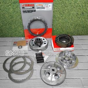 paket RUBAHAN kopling komplit MOTOR yamaha vega zr jupiter z new 115 robot vega RR (21t) lonceng mangkok kampas ganda assy kampas kop set kaki 4 + lawan jupiter mx old plat besi gesek dan bearing 6901 per kopling smash