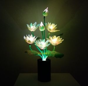 New Style 7 heads Led flower lights Lotus light buddha lamp Fo lamp Novelty artistic optical fiber flower