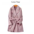 เสื้อโค้ท OVERCOAT โค้ทกันหนาว 🍂Trench coat  belt coat แบรนด์🍁LOVE TREE🍁 (WY1099). 
