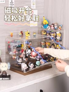 Magnetic Attraction Open-Door Storage Acrylic Display Case for Bubble Monster Toys Dustproof Hobby Figure Showcase