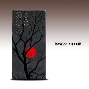 BILIBILI | Red Moon Dead Tree Art Background For Samsung Galaxy S26 S25 S24 A56 A36 Dual Layer Luxury Fashion Full Lens Protective Case