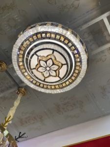 Đèn Mâm Pha Lê Ốp Trần Khổ Lớn D60 cm D80 cm Sang Trọng Hiện Đại 3 Chế Độ Màu Đẹp Mắt - Bảo Hành 2 Năm